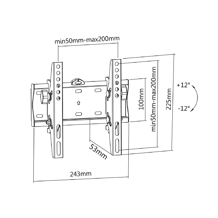Uchwyt naścienny uniwersalny do LED TV (23-42") regulacja w pionie