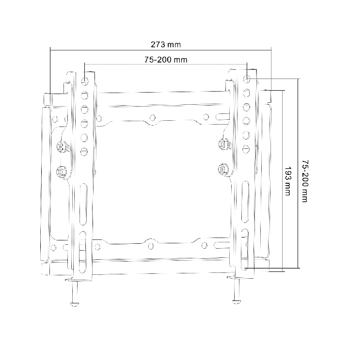 Uchwyt naścienny uniwersalny do LED TV (13-42") LP34-22T regulacja w pionie