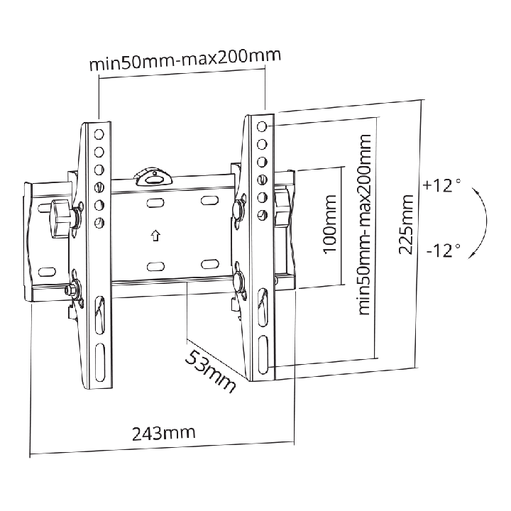 Uchwyt naścienny uniwersalny Kruger&Matz do LED TV (23-42") regulacja w pionie