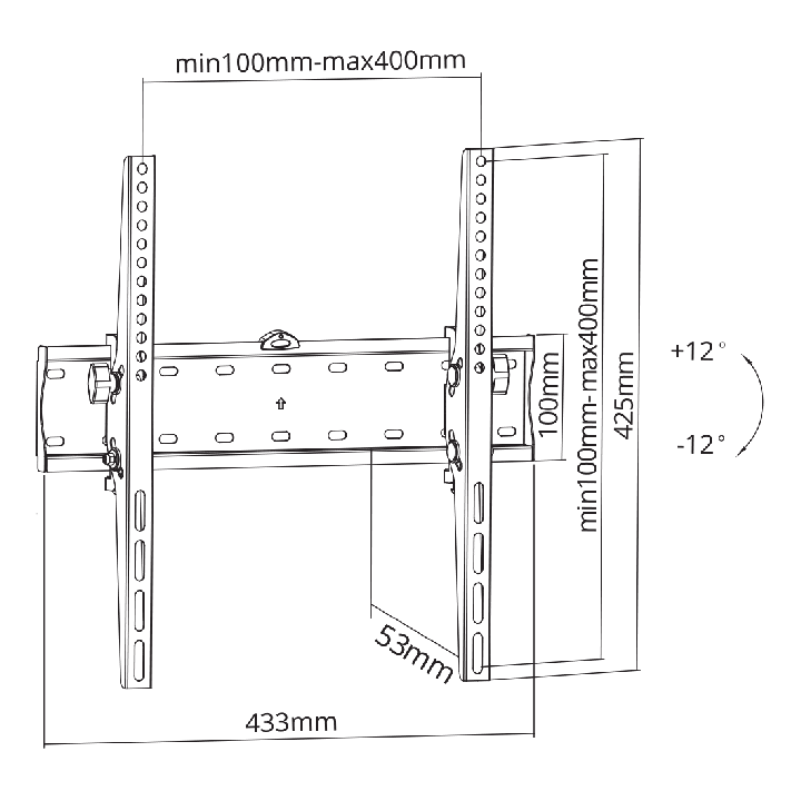 Uchwyt naścienny uniwersalny Kruger&Matz do LED TV (32-55") regulacja w pionie
