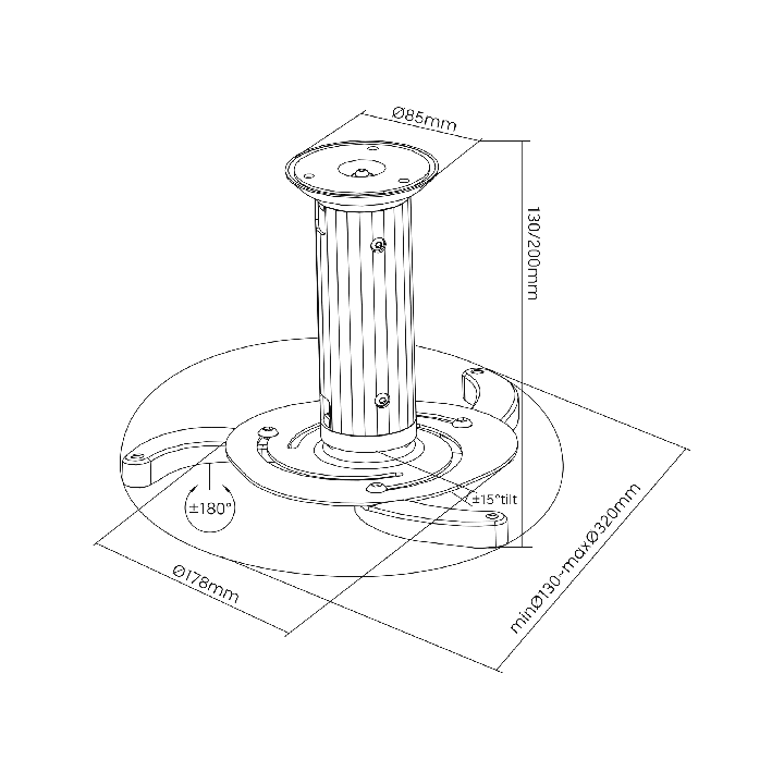 Uchwyt Cabletech do projektora