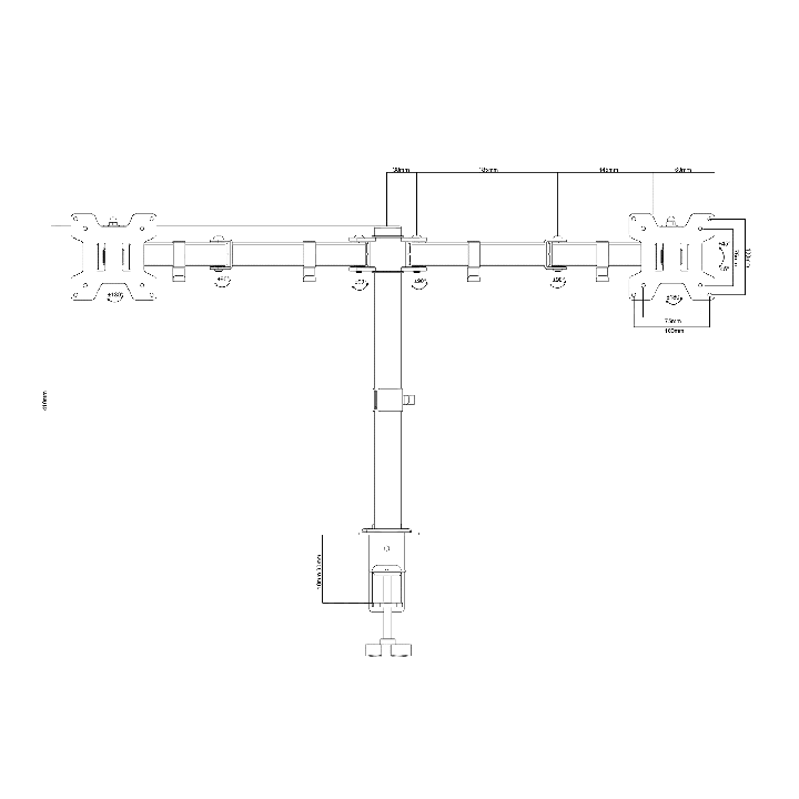Uchwyt do dwóch monitorów 13"-27"