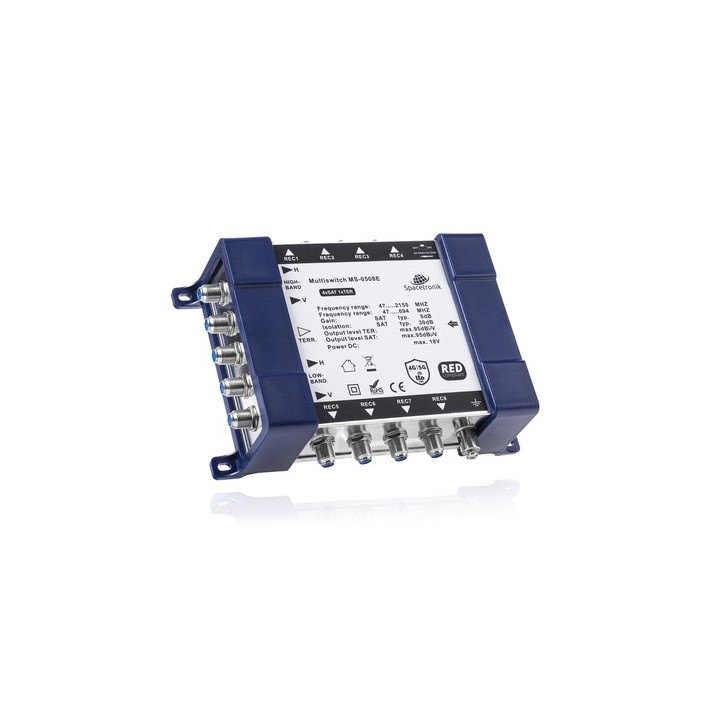 Multiswitch 5/8 końcowy Spacetronik E-Series MS-0508E z zasilaczem