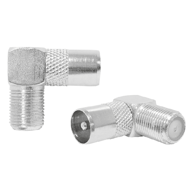 Złącze wtyk TV-gniazdo F CU, kątowe