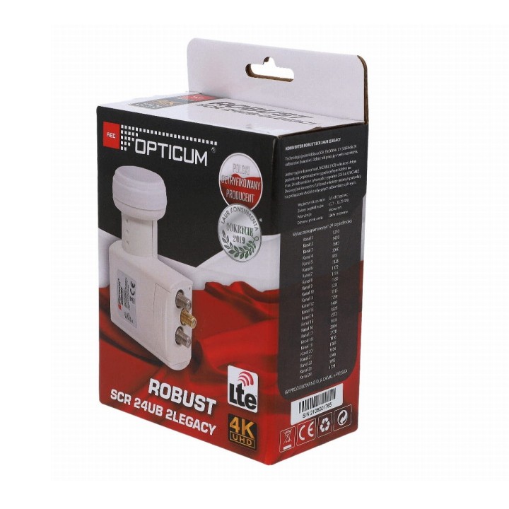 LNB Unicable Opticum Robust SCR 24UB + TWIN Legacy (26 odbiorników)