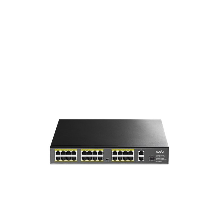 Switch 24x PoE 2x Uplink 300W do kamer IP 250m VLAN SFP FS1026PS1