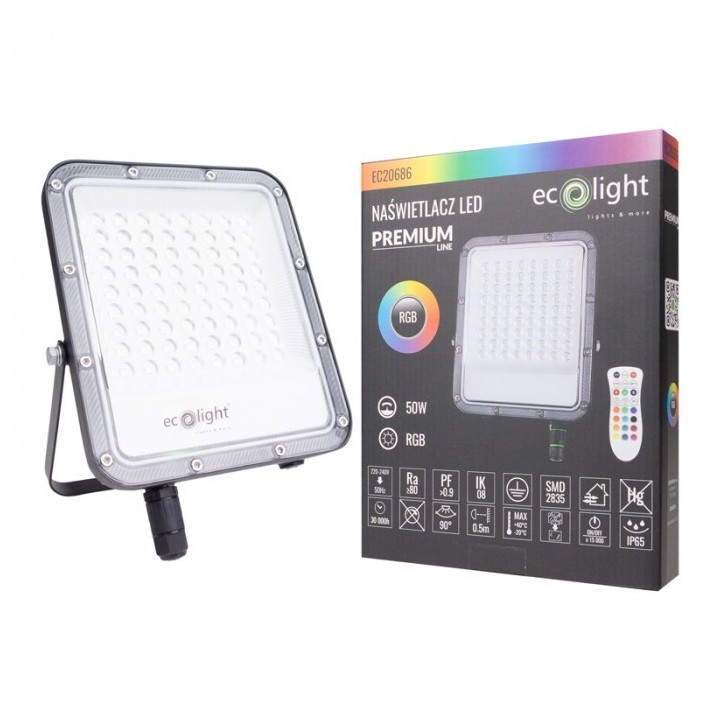 Naświetlacz LED PREMIUM 50W RGB IP65