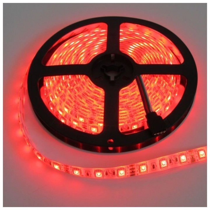 Taśma LED 300 4.8W/m CZERWONA 12V IP63 /5m/