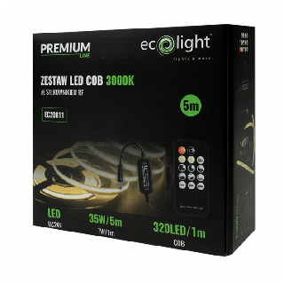 ZESTAW LED 320 COB 24V IP20 3000K /5m/