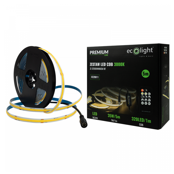 ZESTAW LED 320 COB 24V IP20 3000K /5m/