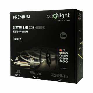 ZESTAW LED 320 COB 24V IP20 4000K /5m/