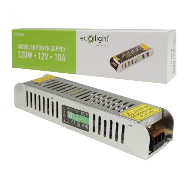Zasilacz LED 120W 12V 10A IP20 SLIM 188x46x35