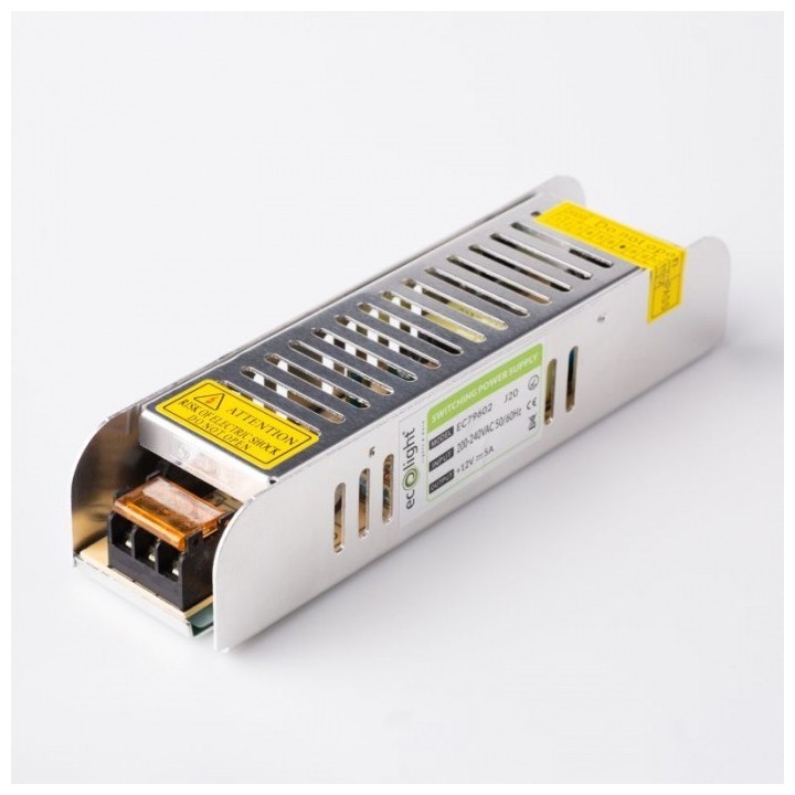 Zasilacz LED 60W 12V 5A IP20 SLIM 160x40x32