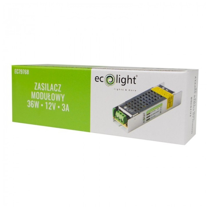 Zasilacz LED 36W 12V 3A IP20 SLIM 100x30x21