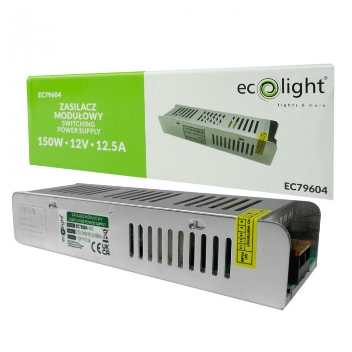 Zasilacz LED 150W 12V 12.5A IP20 SLIM 200x60x40