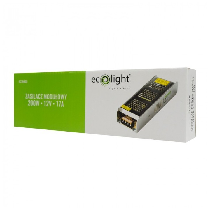 Zasilacz LED 200W 12V 17A IP20 SLIM 224x69x40