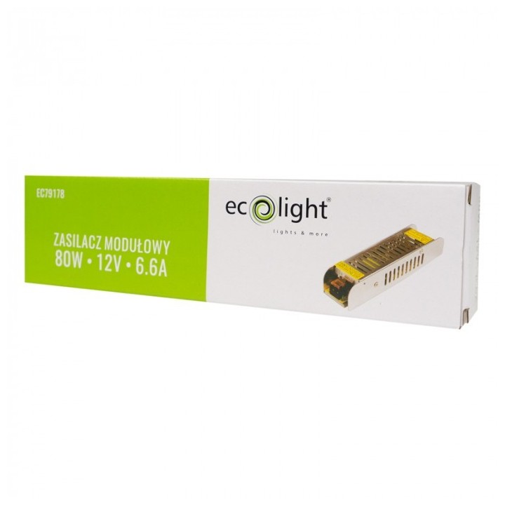Zasilacz LED 80W 12V 6.6A IP20 SLIM 188x46x35