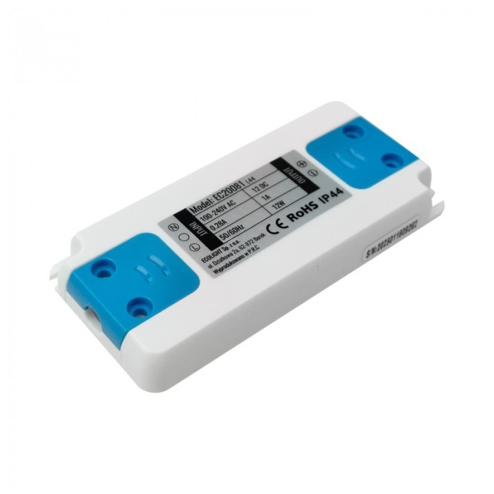 Zasilacz meblowy 12W 12V IP44 98x47x12