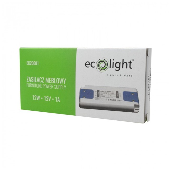 Zasilacz meblowy 12W 12V IP44 98x47x12