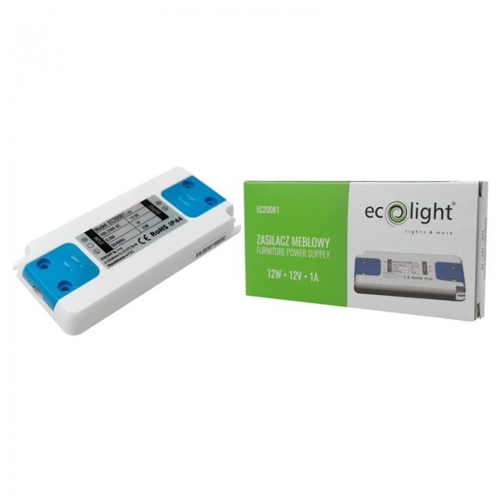 Zasilacz meblowy 12W 12V IP44 98x47x12