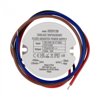 Zasilacz do puszk fi60 0,83A 10W 12V IP67 50x50x22