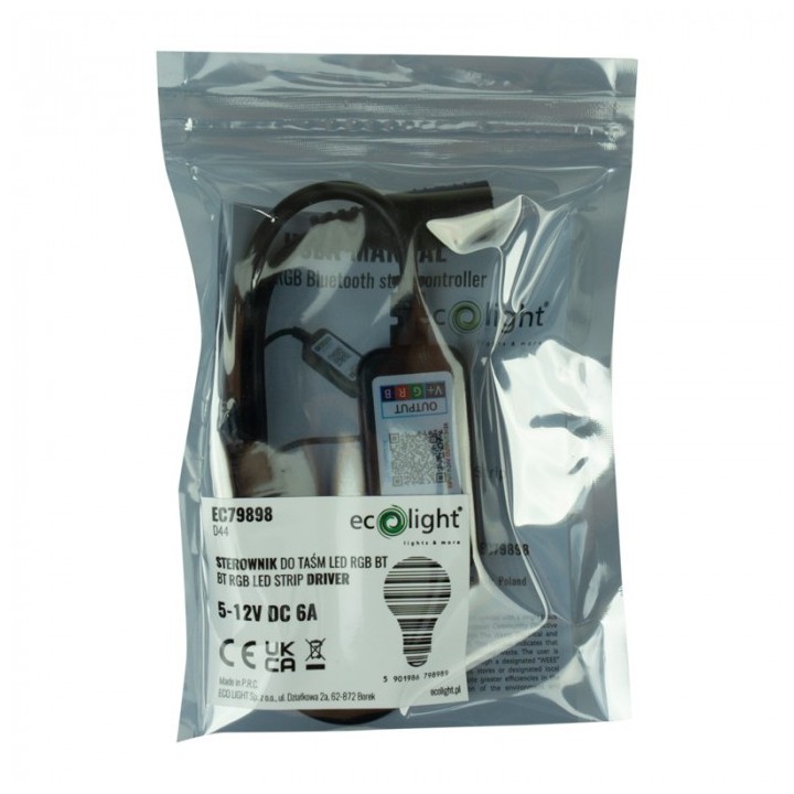 Sterownik LED RGB BLUETOOTH 6A 72W 12V