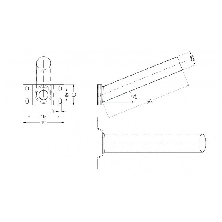 UCHWYT DO LAMPY ULICZNEJ CZARNY