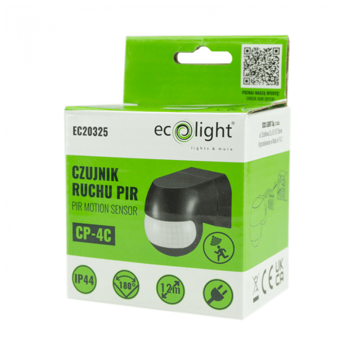 Czujnik ruchu PIR CP-4C CZARNY