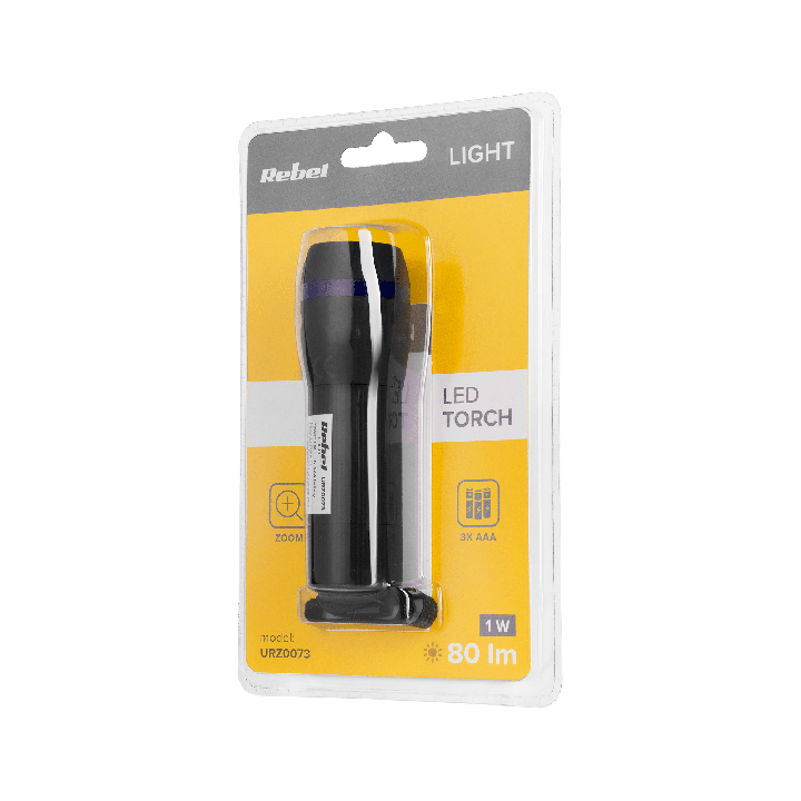 Latarka ręczna 1W VIPOW (zoom)