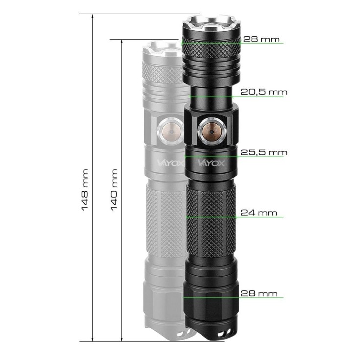 Latarka taktyczna IP44 10W 1200lm Professional VA0049 VAYOX