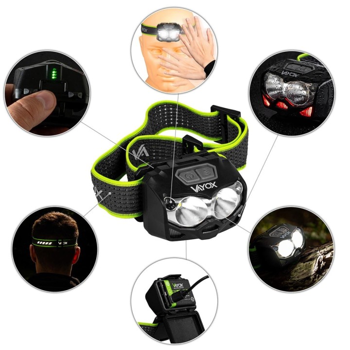 Latarka akumulatorowa czołowa 500lm VA0078 VAYOX