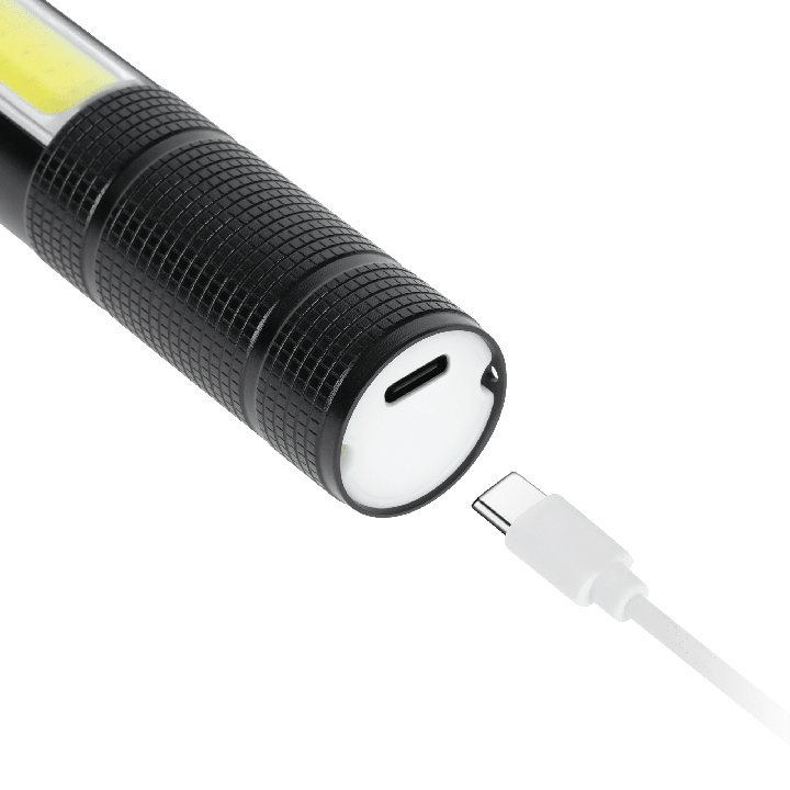 Akumulatorowa latarka wielofunkcyjna REBEL (zoom, nożyk, młotek do szyby)