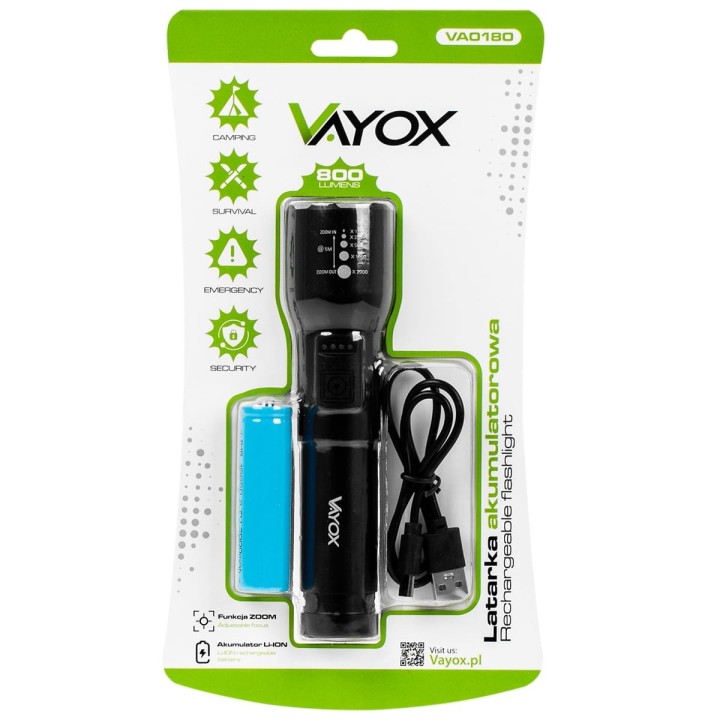 Latarka akumulatorowa 800lm 20W LED VA0180 VAYOX