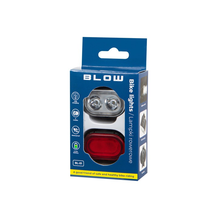 Lampki rowerowe przód+tył zestaw BL-01