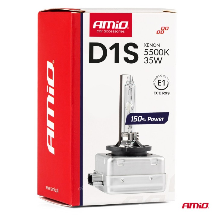Żarówka ksenonowa żarnik xenon D1S 5500K AMiO 150% POWER