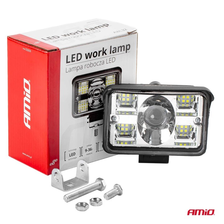 Lampa robocza LED szperacz AWL32 17LED 12V 24V AMIO-02659