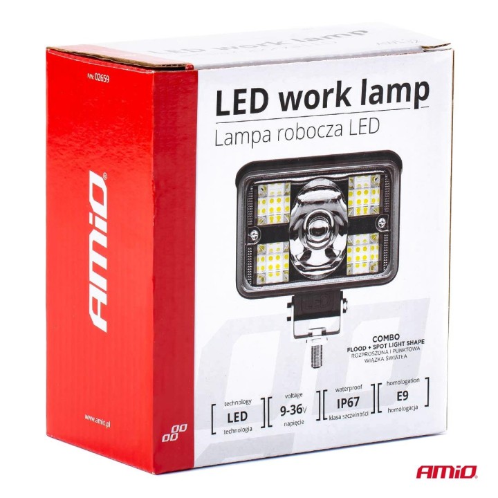 Lampa robocza LED szperacz AWL32 17LED 12V 24V AMIO-02659