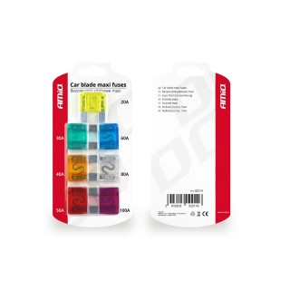 Bezpieczniki samochodowe płytkowe maxi 7 szt. AMIO-02214