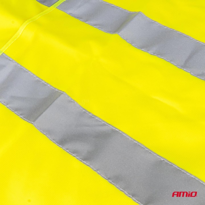 Kamizelka ostrzegawcza odblaskowa żółta XXL z certyfikatem AMIO-01734