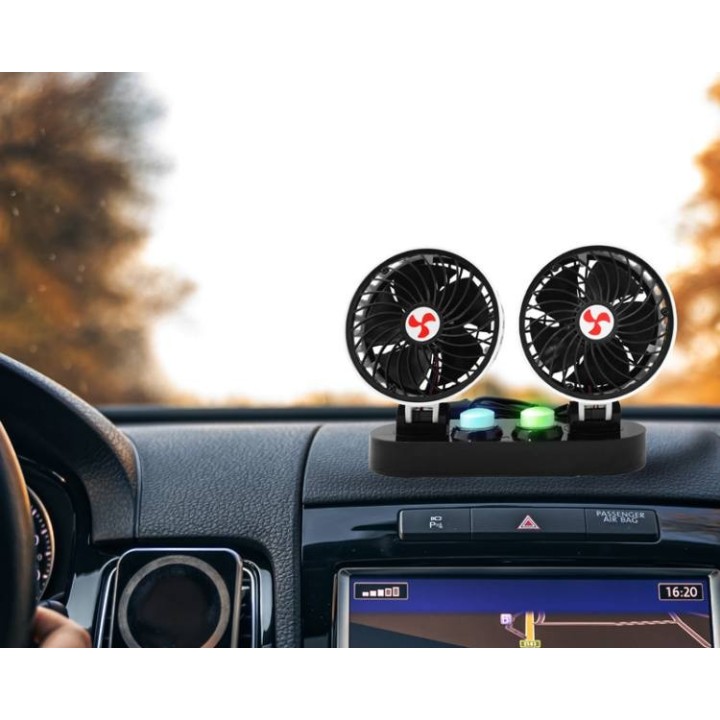 Wentylator samochodowy LTC podwójny 2x5" 12V z regulacją.