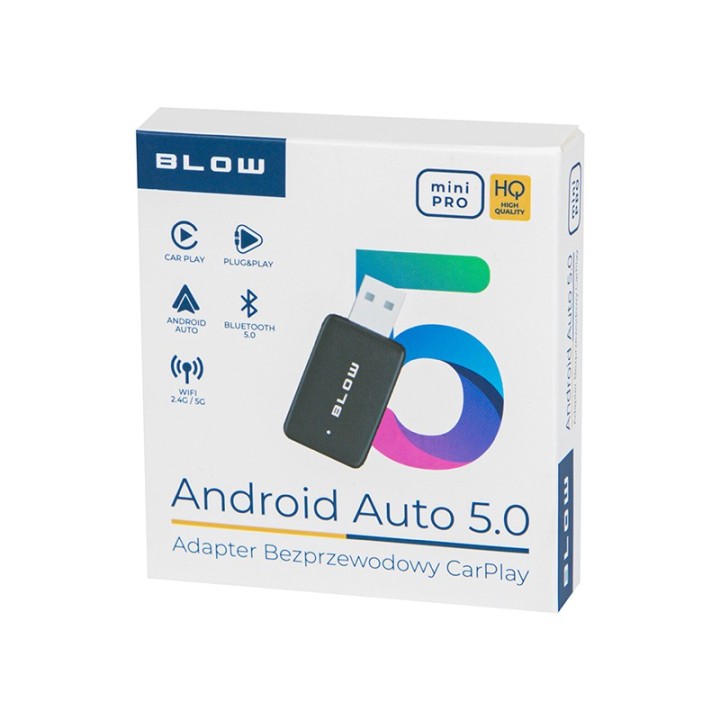 Bezprzewodowy adapter CarPlay / AndroidAuto 5.0 CarConnect uniwersalny BLOW mini PRO