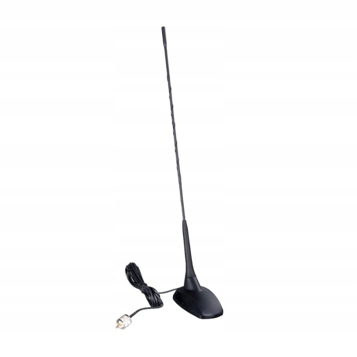 Albrecht CBM-516 antena CB 50cm - dyskretny wygląd jak antena FM, bardzo mocny magnes, długi kabel 4