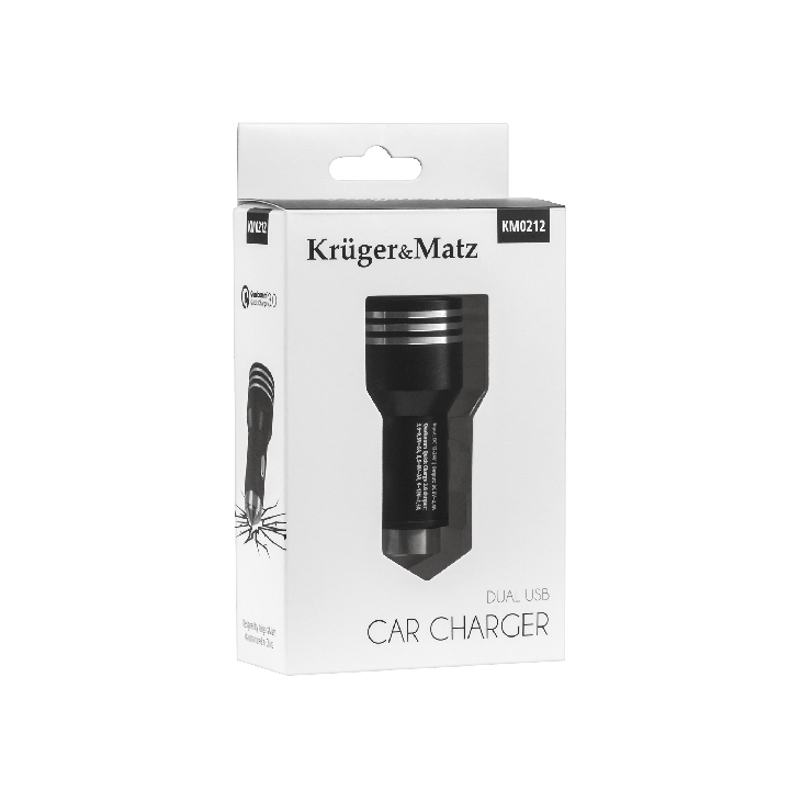 Ładowarka samochodowa Kruger&Matz 2xUSB 4800mA z funkcją Quick Charge 3.0