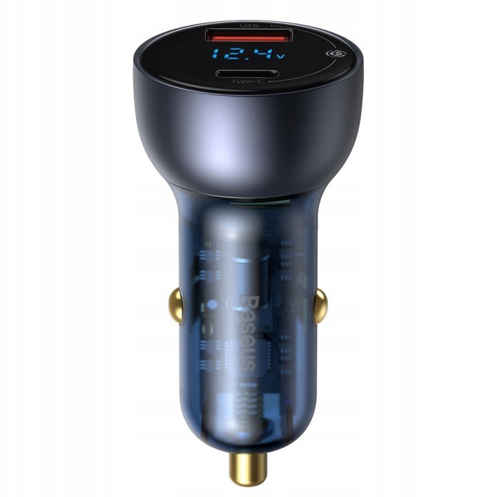 Baseus CCKX-C0G 65W szybka ładowarka samochodowa z gniazdem USB QC3.0 oraz USB-C PD 3.0 PPS