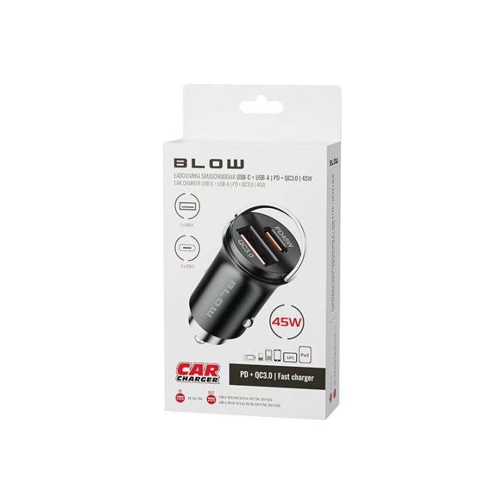 Ładowarka samochodowa gn.USB+USB-C G50D