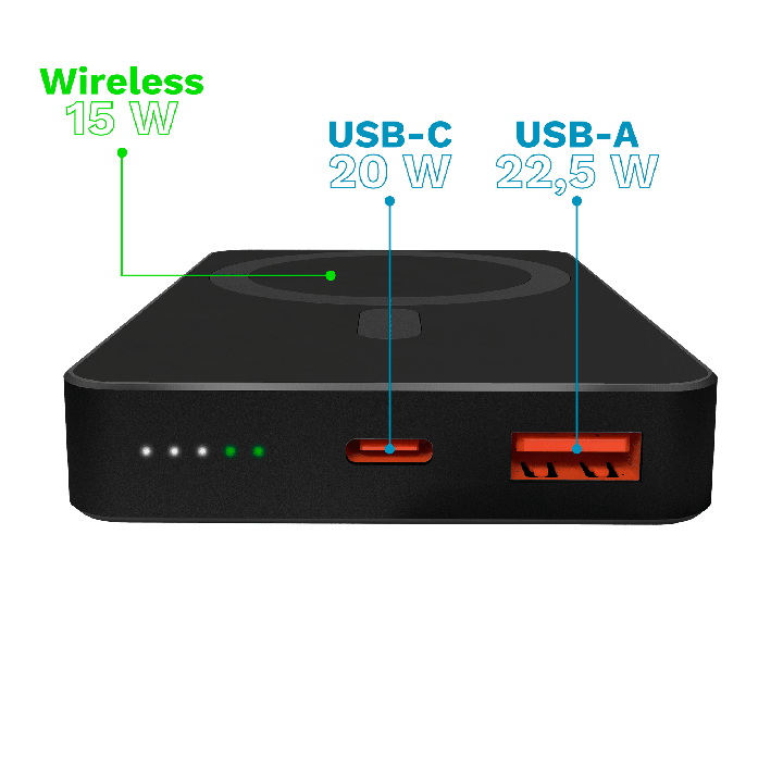 POWERBANK indukcyjny Kruger&Matz 10000 mAh magnetyczny czarny
