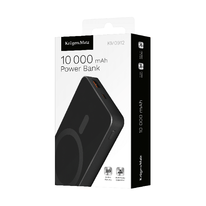 POWERBANK indukcyjny Kruger&Matz 10000 mAh magnetyczny czarny