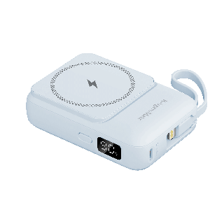 POWERBANK indukcyjny Kruger&Matz 10000 mAh magnetyczny z kablem niebieski