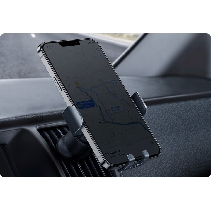Baseus uchwyt samochodowy Metal Age II czarny grawitacyjny do kratki