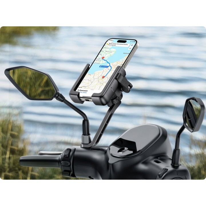 Baseus uchwyt rowerowy GoTrip Series Bike Phone Mount Rearview Mirror Version Cluster czarny